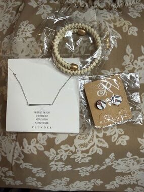 Plunder baseball set with Ivory Braided Bracelet.Cheer your team on in style #1